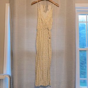 Hollister yellow floral print jumpsuit